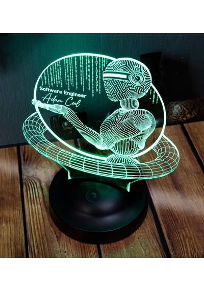 Yazılım Mühendisi Hediyesi, Yapay Zeka Mühendisi, Bilgisayar Mühendisi Hediyesi Kişiye Özel 3d Led Lamba, Yazılımcı Hediyesi
