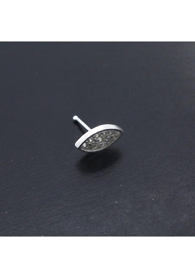 925 Ayar Gümüş Zirkon Taşlı Oval Hızma Hz-104 Gümüş