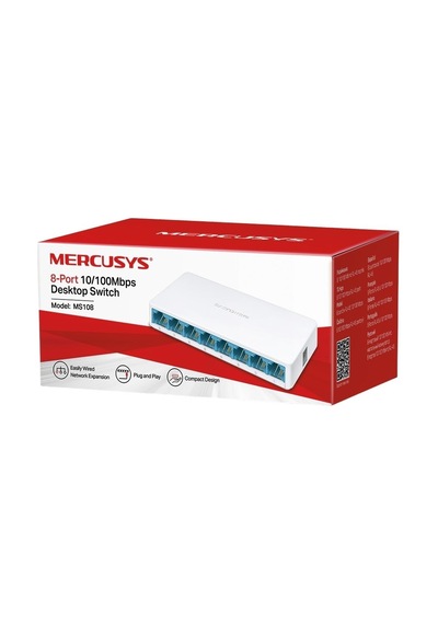 Mercusys Ms108 8 Port 10/100 Mbps Switch Plastik Kasa