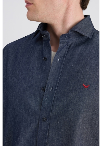 D'S Damat Ds Damat Comfort İndigo Düz Gömlek 5hc02ph06327m Çok Renkli