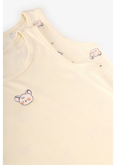 Penti Erkek Çocuk Ekru Cute Animals Unicorn Desenli 2li Atlet