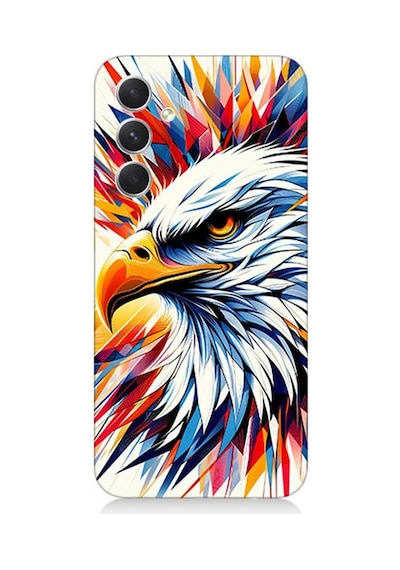 Samsung Galaxy A34 Uyumlu Renkli Kartal Sıçrayışı Desenli Silikon Kılıf Çok Renkli