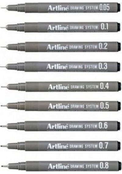 Artline Drawing System Teknik Çizim Kalemi 9'lu Tam Set N11.104