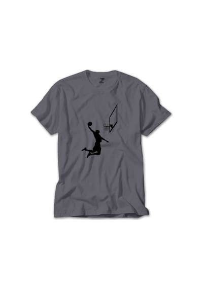 Basketball Smack Silhouette Gri Tişört