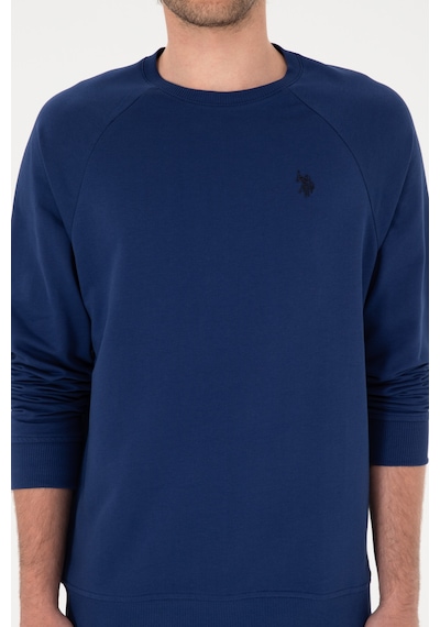 U.S. Polo Assn. Erkek Regular Fit Bisiklet Yaka İndigo İnce Basic Sweatshirt 50313752-VR028
