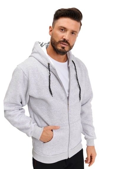 Wingetstar Gri 3 İplik Fermuarlı Kapşonlu Sweatshirt Gri