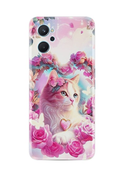 Realme 9i Kılıf Boutique Baskılı Resimli Güzel Kedi Pcode -037