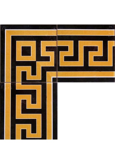 Armada Çini 20x20 Cm Ksk 71 Zincir Desenli İznik Çini Bordür Köşe