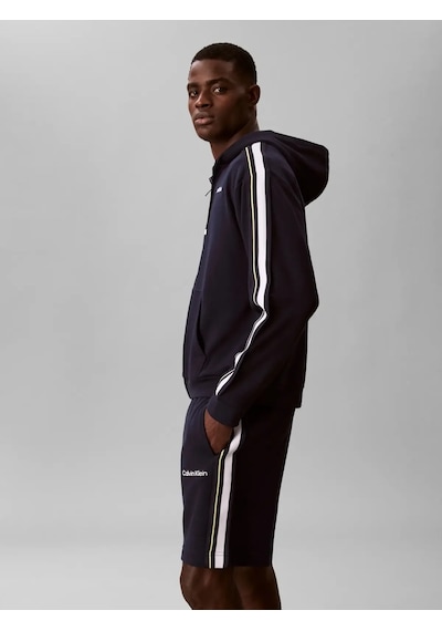 Calvin Klein Logo Tape Fz Hoodıe, 0pp Lacivert Erkek Kapüşonlu Sweatshirt
