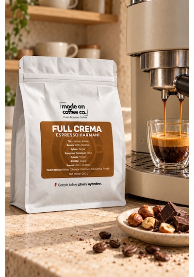 Full Crema Espresso Harmanı 200 Gr Medium Kavrum Kalın Krema Moka Pot