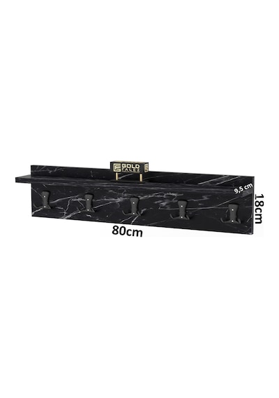 Askılık Duvar Elbise Askılığı Portmanto 80 Cm Bendir Düz Siyah