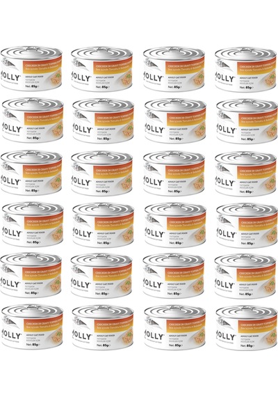 Molly Tavuklu Ve Balkabaklı Sos İçinde Yetişkin Kedi Konservesi 85 Gr. X 24 Adet