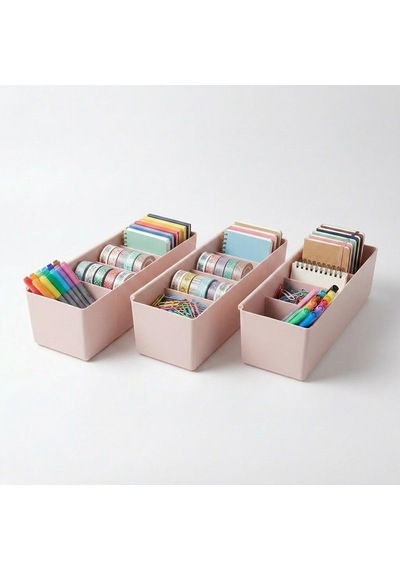 Selka Home Bölmeli 3'lü Organizer Pembe