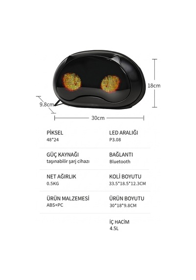 Led Işıklı Akıllı Scooter Çantası - Sct-1 Siyah