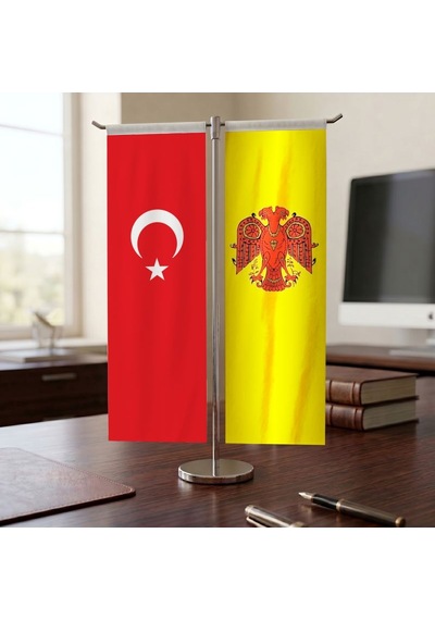 Oğuz Devleti Ve Türk Bayrağı Kırlangıç T Tipi Masa Bayrak Takımı Diğer