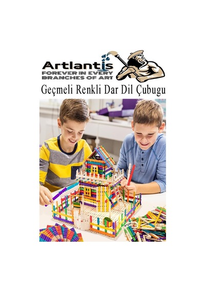 Renkli Geçmeli Dil Çubuğu Dar 100 Lü 1 Paket Çentikli Tırtıklı Geçirmeli Eklemeli Renkli Dondurma Çubuğu Kesik Uçlu Ahşap Çubuk