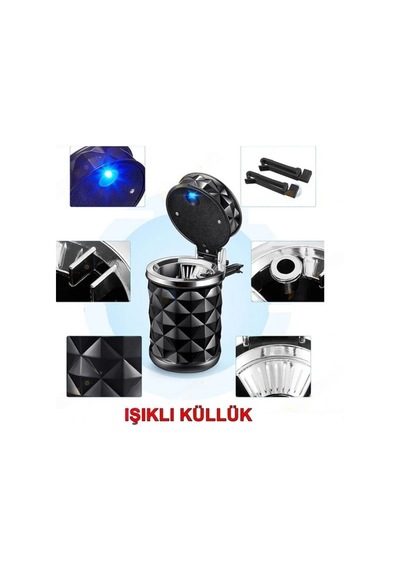 Küllük Seti Lüx Kristal Pırlanta Işıklı Siyah