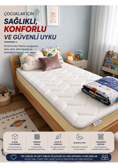 Nuvia 7 Cm Yatak Pedi, Topper Ve Şilte 4 Köşe Lastikli Kapitoneli Sünger Yer Yatağı Ve Misafir Yatağı 24 Dns Orta Sert Sünger Tamzara Kumaş 24 Dns 7 Cm Nuvia 7 Cm Yatak Pedi, Topper Ve Şilte 4 Köşe Lastikli Kapitoneli Sünger Yer Yatağı Ve Misafir Yatağı 24 Dns Orta Sert Sünger Tamzara Kumaş 24 Dns 7 Cm