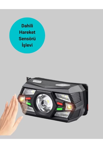 Şarj Edilebilir Led Far Hareket Sensörlü 5 Modlu Outdoor Yeni Nesil Belirtilmemiş