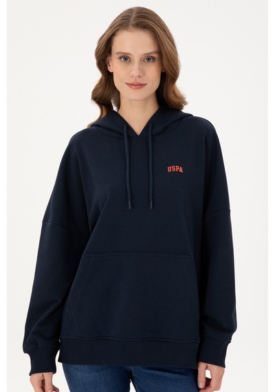 U.S. Polo Assn. Kadın Lacivert Kapüşonlu Basic  Sweatshirt 50297324-VR033