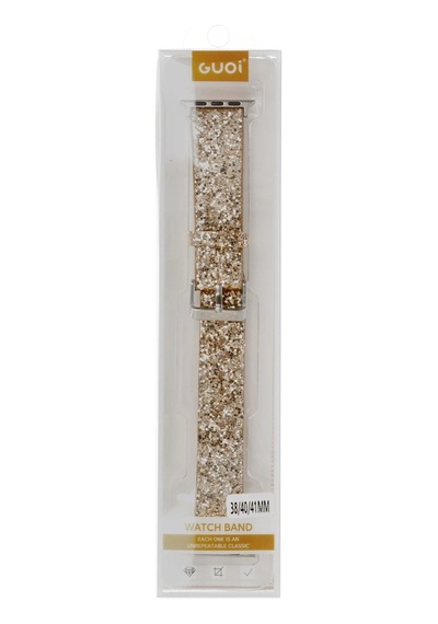 Newface - 187 - Apple Watch 38mm Starry Taşlı Kordon - Edntrend - - Gold