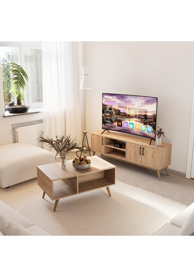 Set 1586-2076 Tv Ünitesi + Exxen Orta Sehpa - Sepet Rengi