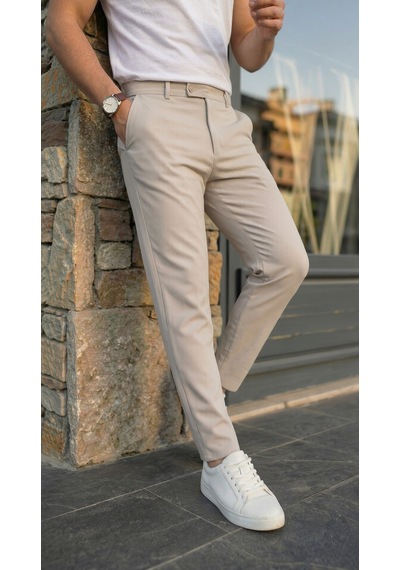 Efnaz Style Erkek Slim Fit Dilli Kumaş Pantolon Bej