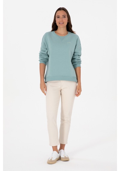 U.S. Polo Assn. Kadın Mint Şardonlu Bisiklet Yaka Basic Sweatshırt 50313586-VR090