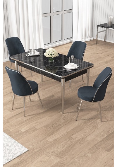 Canisa Rewa Serisi 70x110 Sabit Siyah Mermer Desen Krom Detay Masa Takımı Ve 4 Antrasit Sandalye Masa Siyah Mermer Sandalye Antrasit Krom Ayak Canisa Rewa Serisi 70x110 Sabit Siyah Mermer Desen Krom Detay Masa Takımı Ve 4 Antrasit Sandalye Masa Siyah Mermer Sandalye Antrasit Krom Ayak