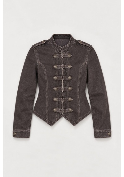 Hiccup Düğmeli Denim Ceket Kahverengi