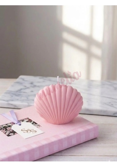 Mumelia Mini İstiridye - Doğal Soya Blok Dekoratif Mum - 5'li - Pembe