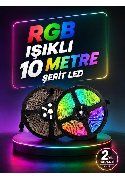 Hubrendy Tekno Smart Şerit Led Kumandalı Usb Enerjili Suya Dayanıklı Dekoratif Aydınlatma