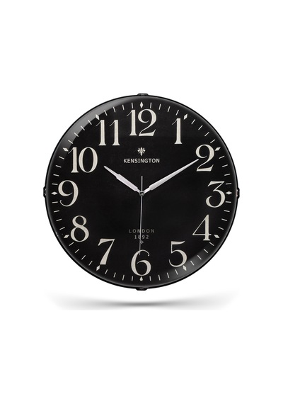 Galaxy Duvar Saati Kensington London Yazılı Siyah Kadranlı Bombeli Camlı 35 Cm.