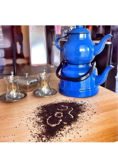 Ebru Metal Emaye Mavi Renk Çaydanlık 22 No / 4,2 Lt Emy-22