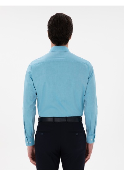 Cacharel Aqua Slim Fit Pamuklu Oxford Gömlek Mavi