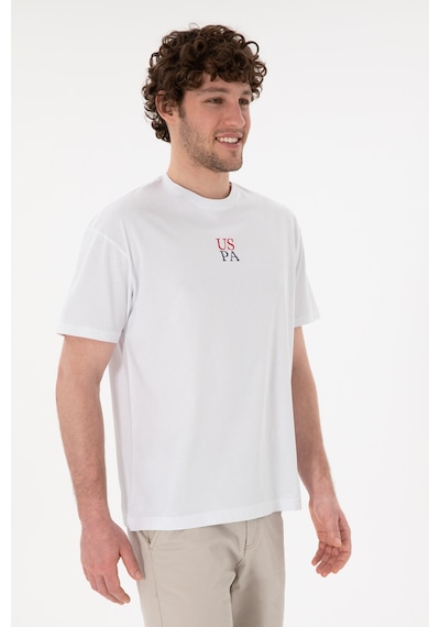 U.S. Polo Assn. Erkek Comfort Fit Bisiklet Yaka Beyaz Tişört 50306450-VR013