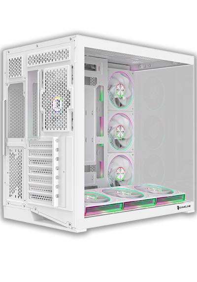 Gameline Leon V2 Grand Premium 7x ARGB PWM Fan Ultra Airflow ATX Gaming Bilgisayar Kasası Beyaz