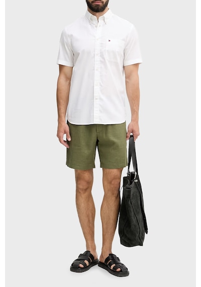 Tommy Hilfiger Bağlamalı Normal Bel Keten Bermuda Short Erkek Short Mw0mw44353 Msx Yeşil