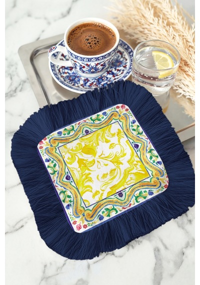 Barok Motifli Saçaklı Dekor Peçetesi - Akdeniz Stili Sarı Lacivert Bohem Bardak Altlığı Mendil Sedefli Göl Pembe Barok Motifli Saçaklı Dekor Peçetesi - Akdeniz Stili Sarı Lacivert Bohem Bardak Altlığı Mendil Sedefli Göl Pembe