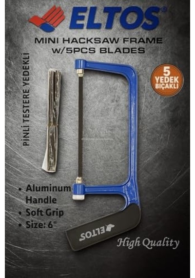 Testere Seti 5 Yedek Bıçaklı 15 Cm Bıçak Uzunluğu Alüminyum Gövde Yumuşak Kavrama Ergonomik Mini Kıl Testere H