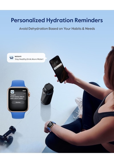 Boost Akıllı Su Şişesi İzleyici, Hatırlatıcı, Siyah, 32 Oz Çok Renkli