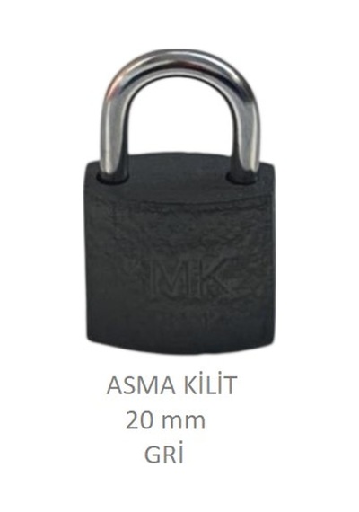 Adilon Asma Kilit, 20 Mm Gri