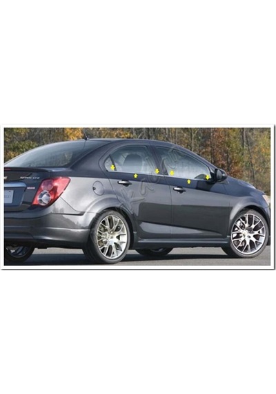 Markadan Chevrolet Aveo Sedan Krom Cam Çıtası 2006-2011 4 Parça P