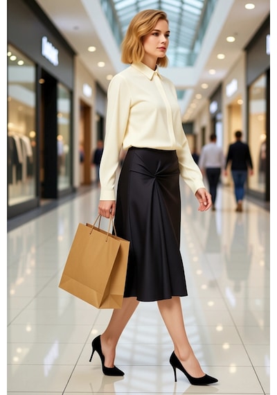 Benerly Kadın Düz Örme Midi Etek %93 Polyester %7 Elastan Fonksiyonel Day Siyah