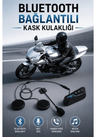 Lb Kask Kulaklığı Motosiklet Intercom Interkom Dinleme Konuşma Özellikli Su Geçirmez