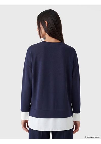 Lcw Everyday Mavi Soft Touch Oversize Kadın Sweatshirt Tunik