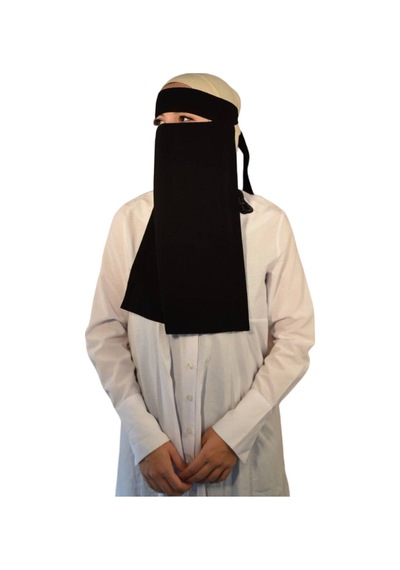 Melodi Scarf Kadın Tesettür Tek Katlı Peçe Siyah