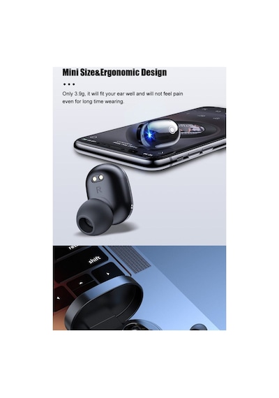 Siyah Pro Ledli Şarj Göstergeli 5.0 Bluetooth Kulaklık Uyumlu