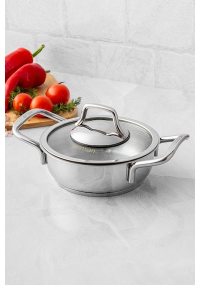 Emsan Demre 6 Parça Çelik Sahan Set Gümüş