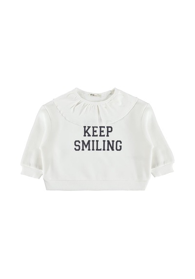 Civil Girls Kaşkorse Yakalı 2-5 Yaş Sweatshirt - Ekru